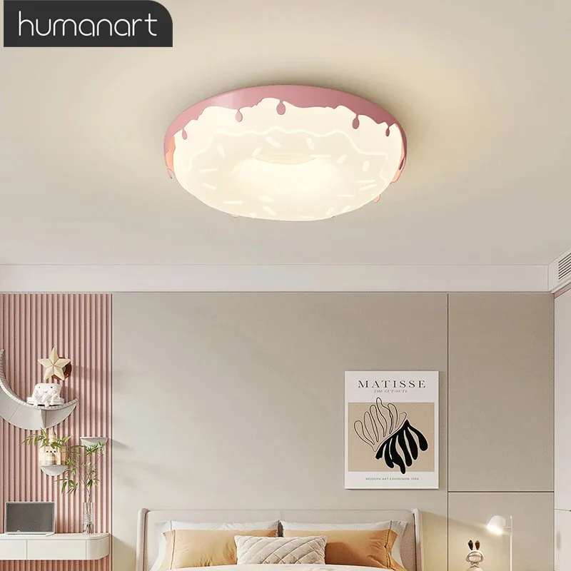 Ceiling Lamp Round Coloful Donut Bedroom Kitchen Lamp Indoor Lighting Lamp Home Decor Children‘s Room Chandelier Lights Fixtures