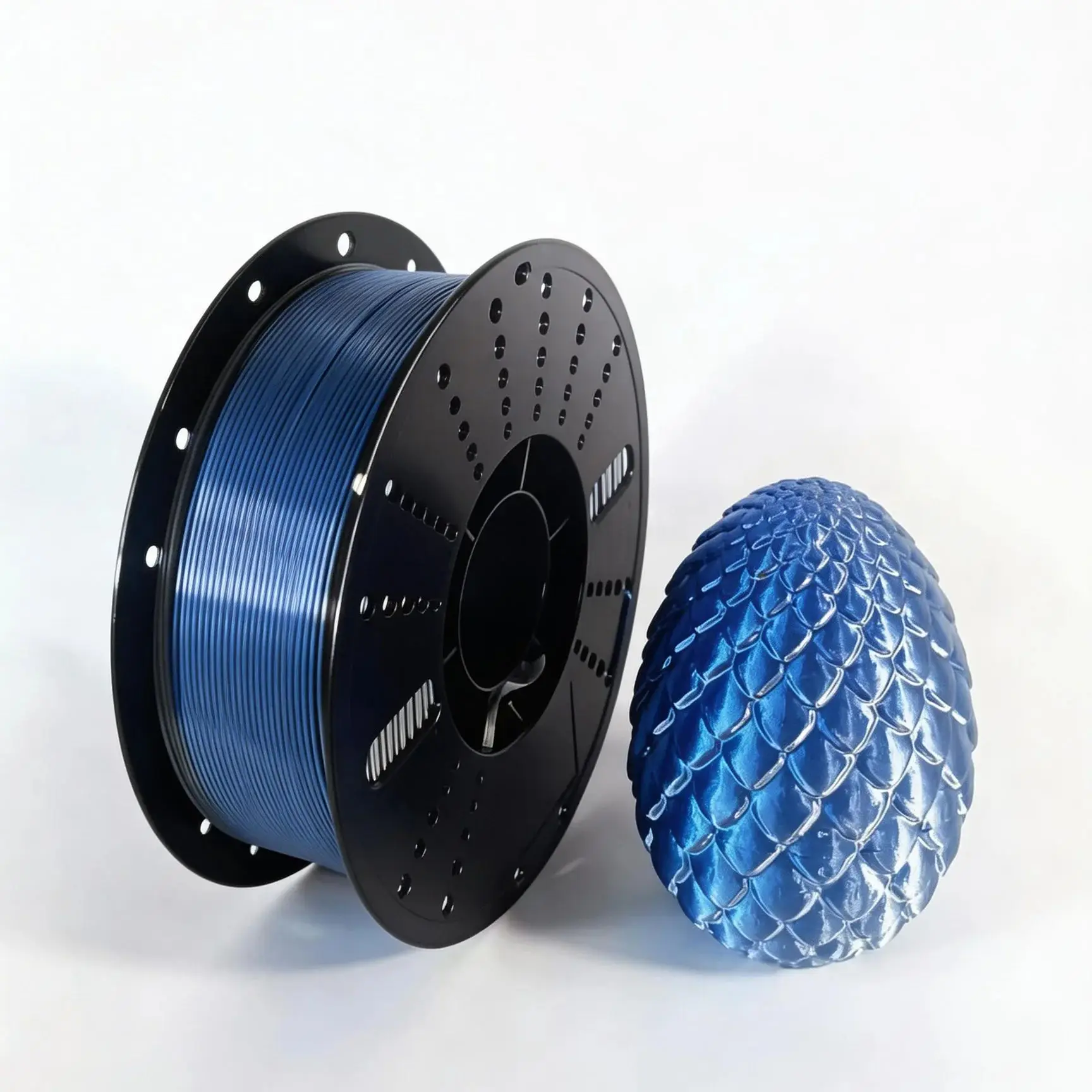 

Блестящая двухцветная нить для 3D-печати из PLA, точность размеров +/- 0,02 мм, 1 кг, сине-серебристая