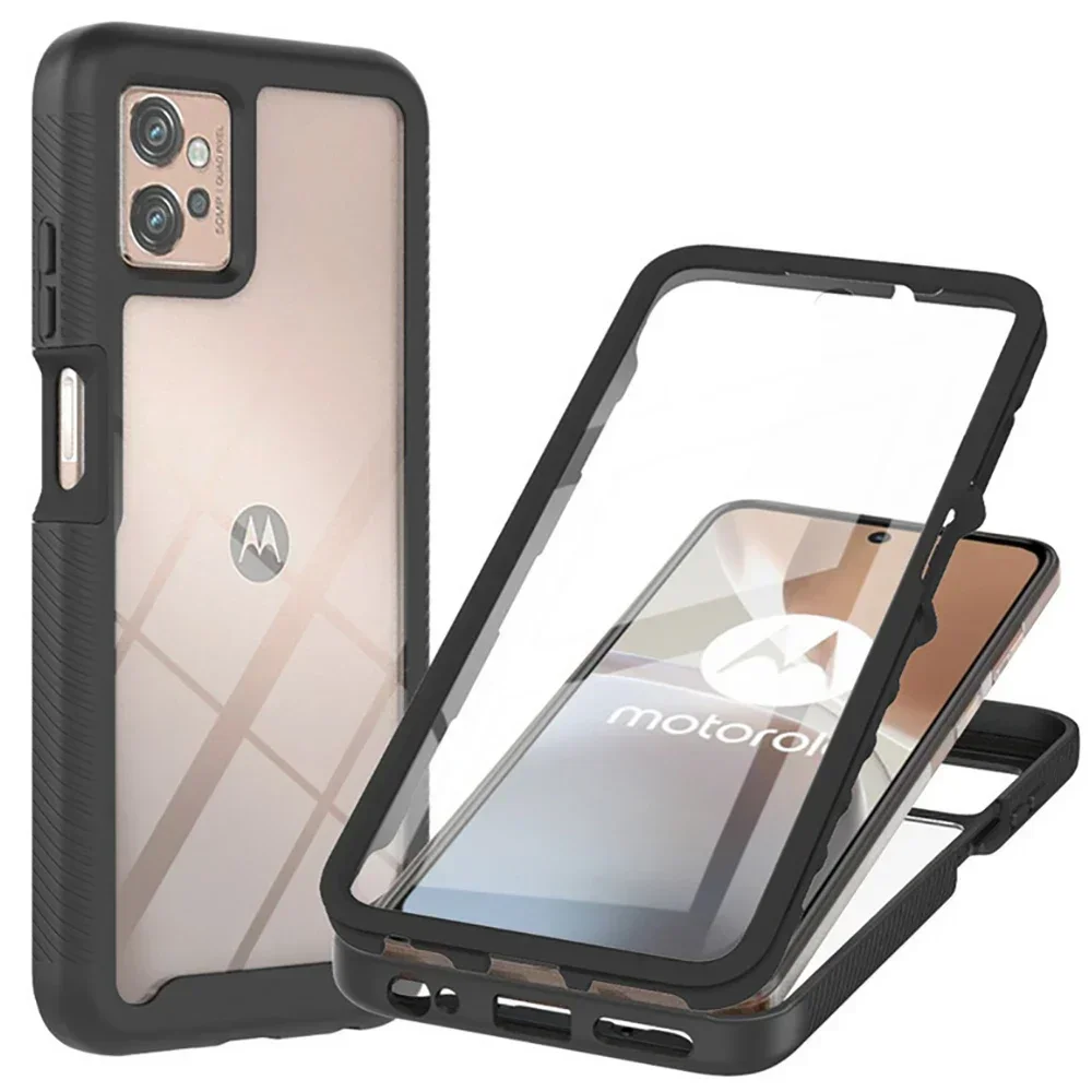 For Motorola G32 5G Crystal Case PET Front Film 360 Protect Funda Moto G54 Power G84 G14 G24 G04 G04S G82 G52 G42 G22 G30 Cover