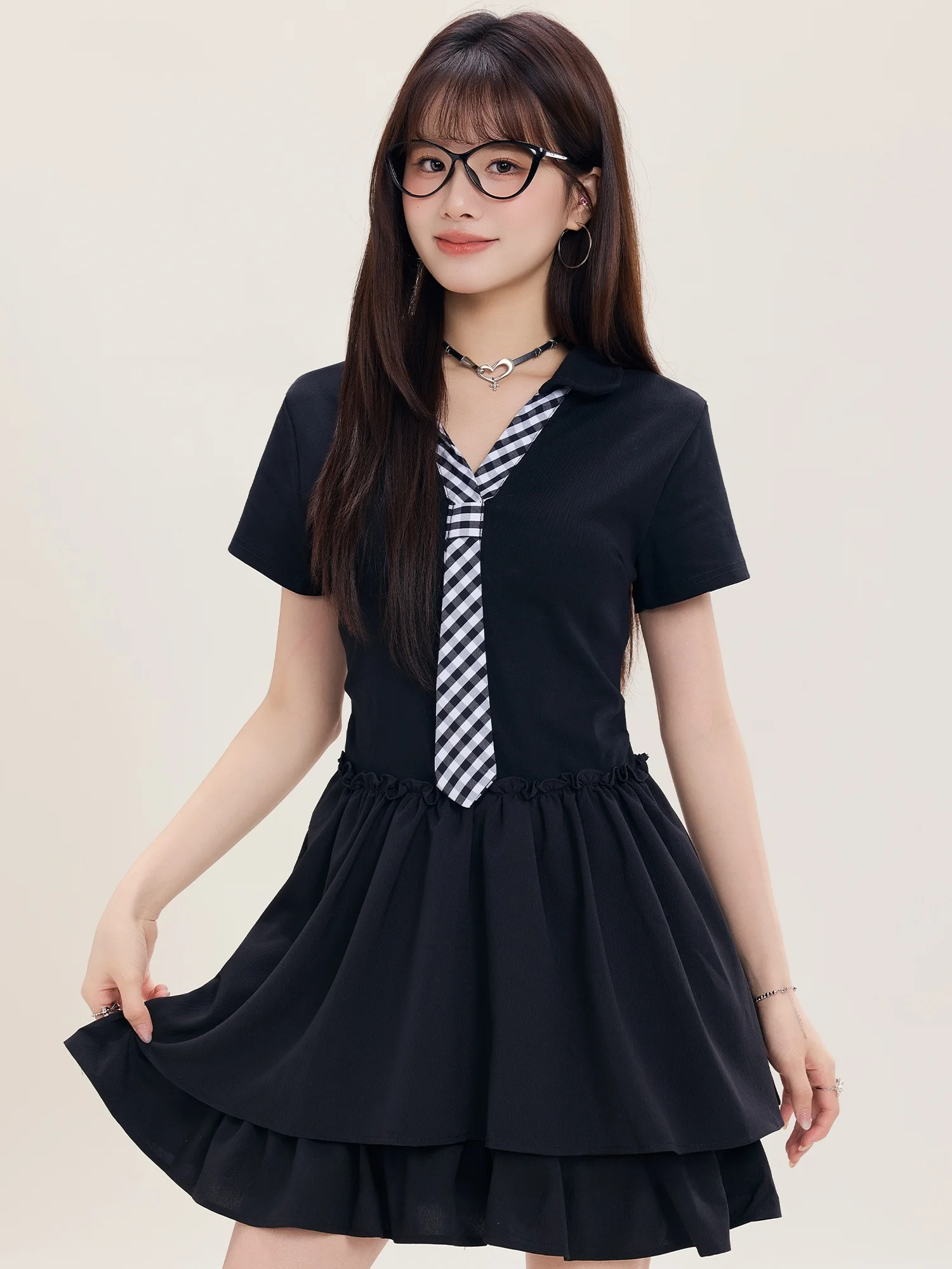 

Женское летнее платье А-силуэта с завязками на талии, в клетку, повседневное, модное, с длинным рукавом, стройнящее фигуру