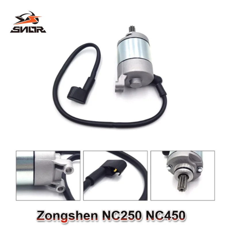 SNOR 8/9 Teeth Starter Motor For Zongshen NC250 NC450 ZS177MM ZS194MQ Engine Start Parts KAYO BSE AVANTIS Dirt Bike