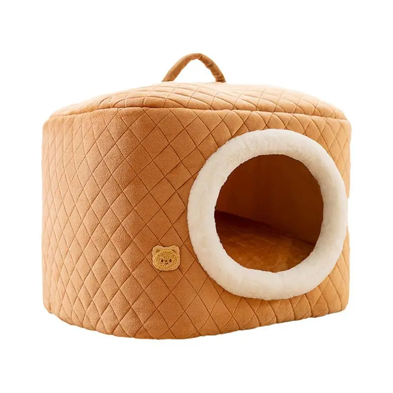 

Foldable Cat Bed Cave Portable 2 In 1 Warm Cat Cave Bed Washable Cozy Winter Pets Bed Multipurpose Cat Sleeping House for pets