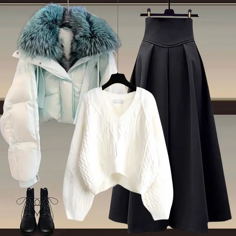 

High Appearance Level and High Quality Solid Color Hooded Jacket Autumn and Winter New High-end Imitation Fox Collar Cotton Coat