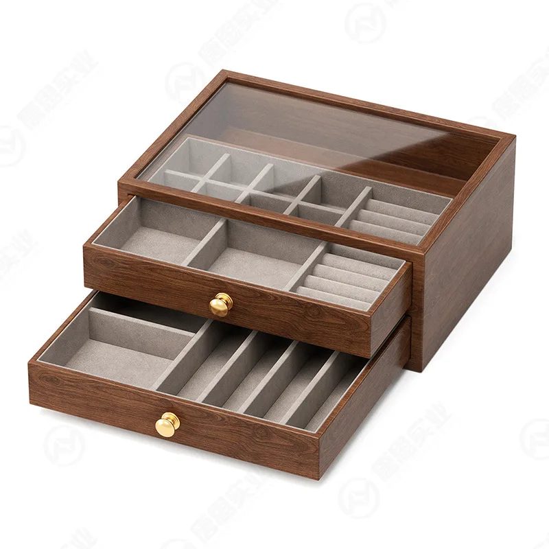 

Hxl walnut jewelry box visible storage earrings storage