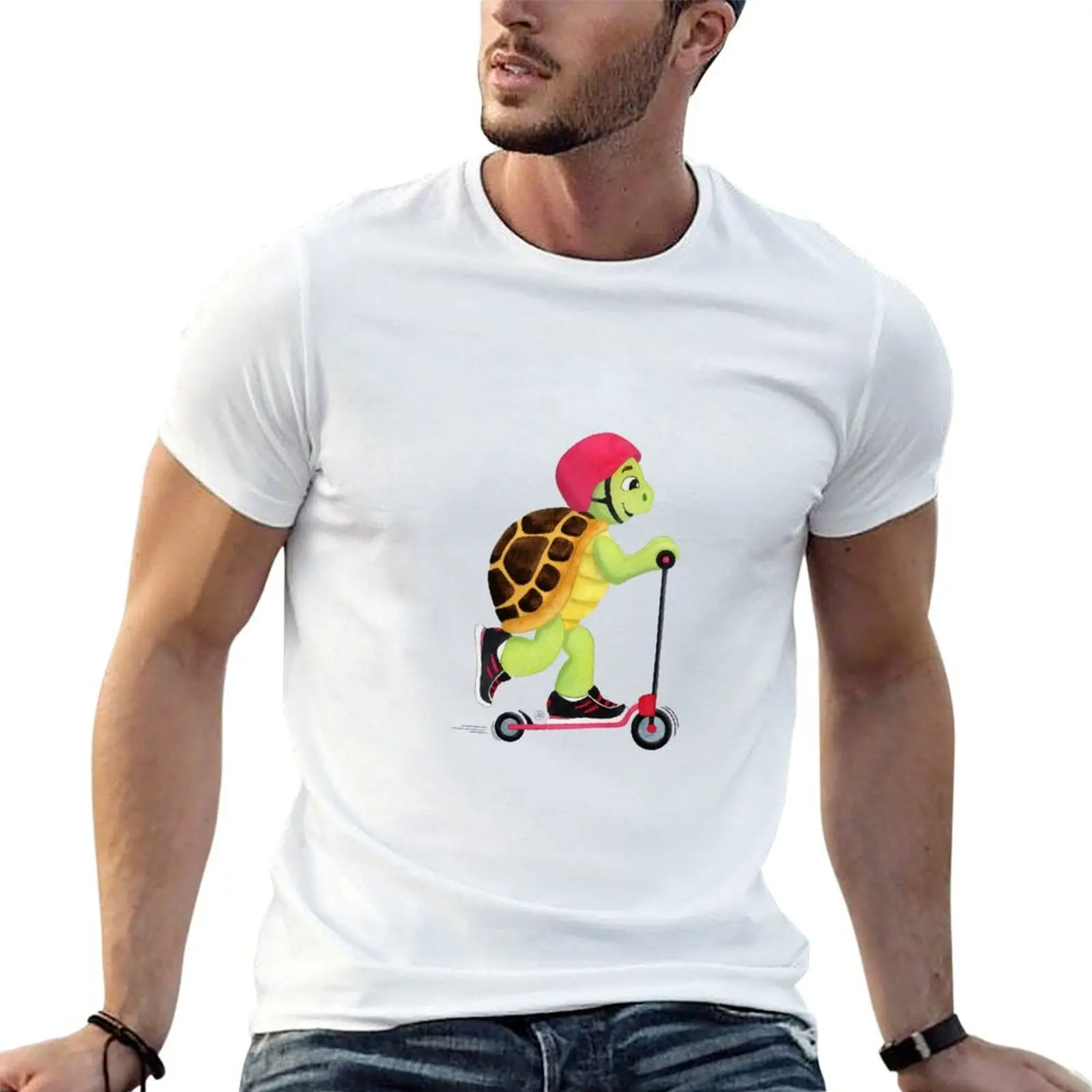 

Turtle riding a scooter T-Shirt t shirt man designer anime tshirt t shirts for man graphic vintage T-Shirt