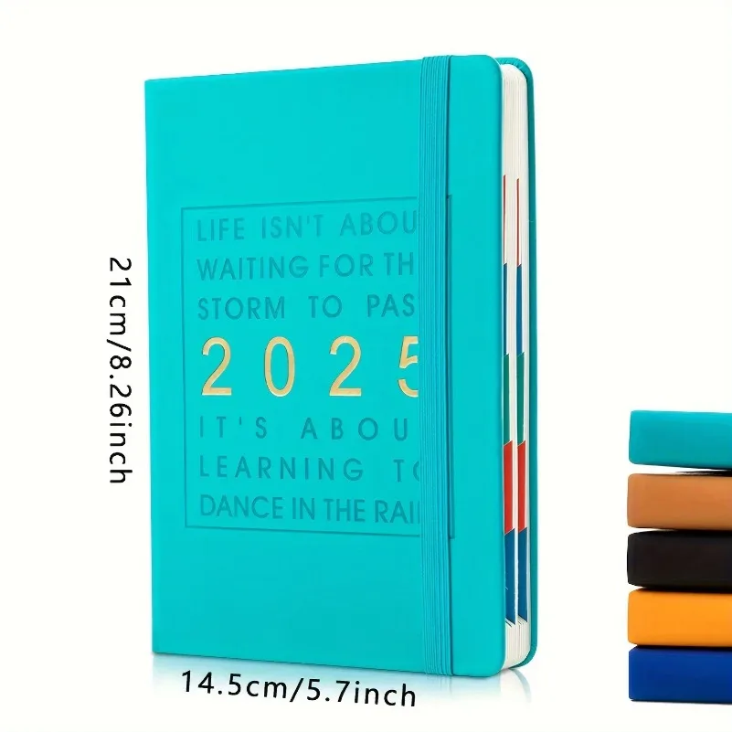 Agenda 2025 Daily Planner Notebooks Hardcover 12 Months Weekly Monthly Planner Stickers Daily Planning Organizer A5 Notepads