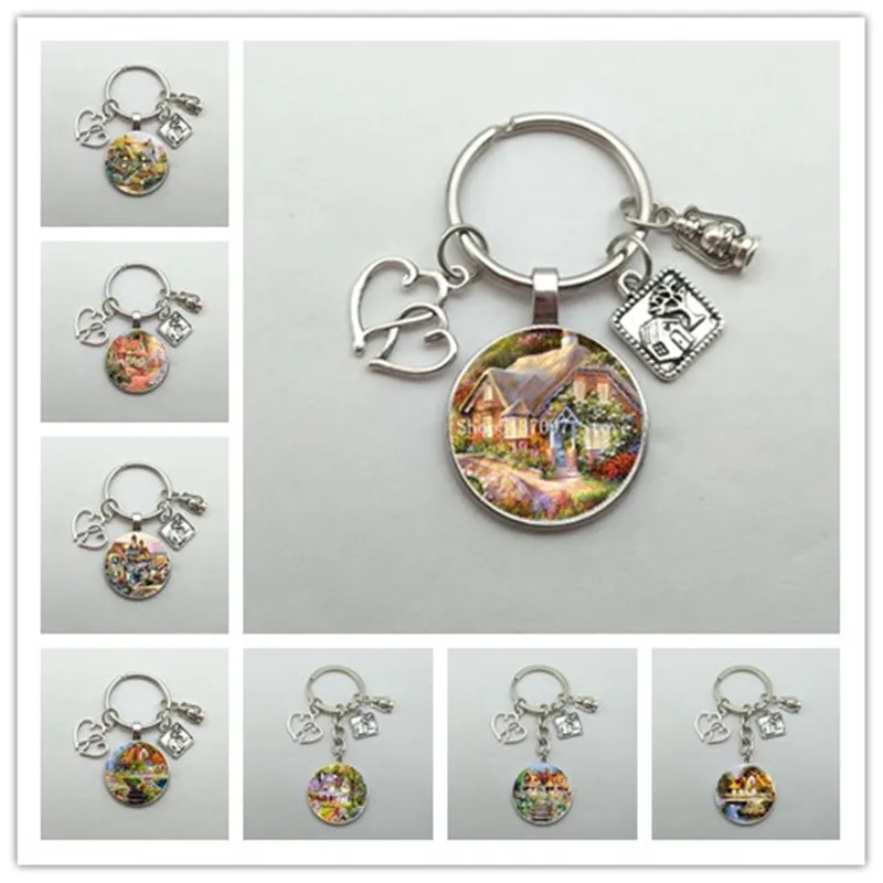 Housewarming gift new house keychain house garden keychain beautiful house keychain present for new homeowners husband and wife