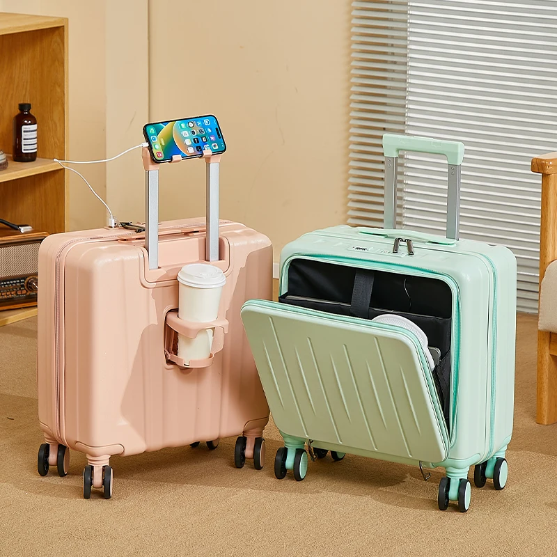

8-Inch Faionable Hardell Suitcase with Front Opening Boarding Bag for Men And Women Universal Wheel Pulling Rod Coded Lo