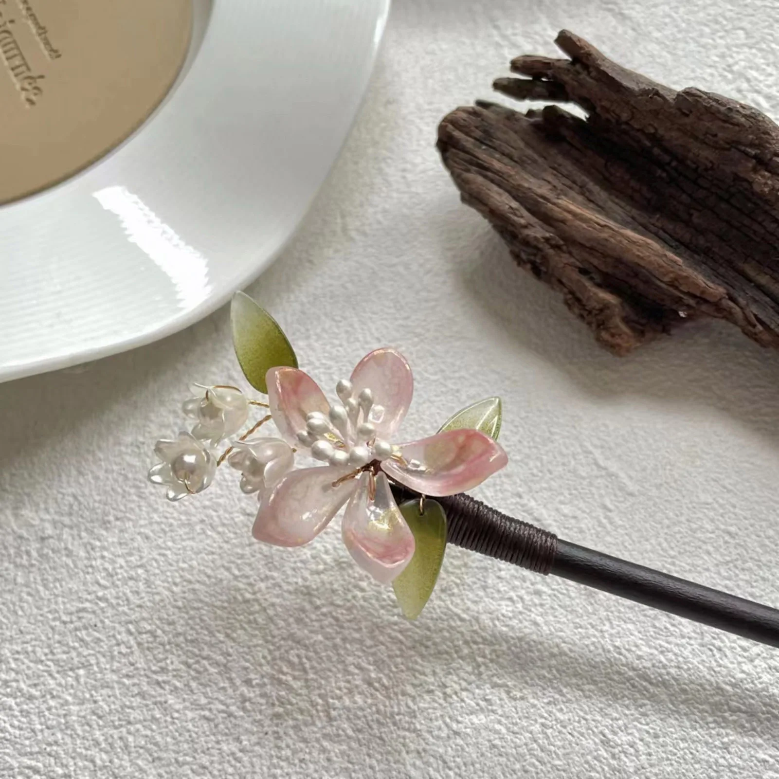 Chinese Style Wooden Hair Stick Chopstick Vintage Flower Hairpin Ancient Style Headdress Elegant Lady Hair Accessories Gifts