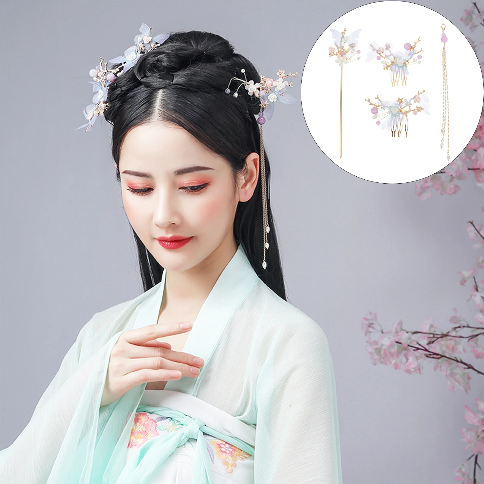 

Vintage Butterflies Hairpin Set Retro Hair Clips Ancient Chinese Hair Accessories Wedding Party Headwear Hairsticks Chinese