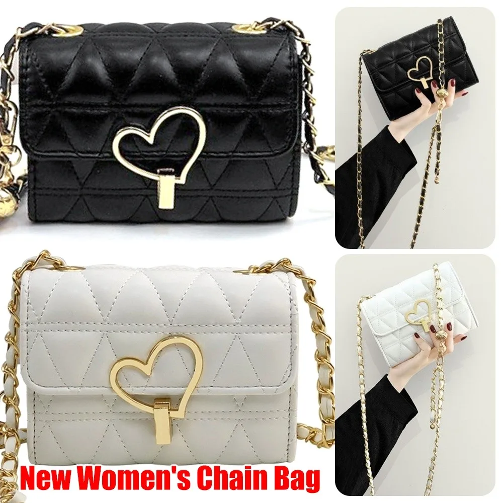 

Стеганая сумка на цепочке с бриллиантами ​ ​ с геометрической пряжкой ​ Регулируемый ремешок-цепочка ​ ​ Сумка через плечо из искусственной кожи ​ ​ Кошелек Сумочка ​ ​