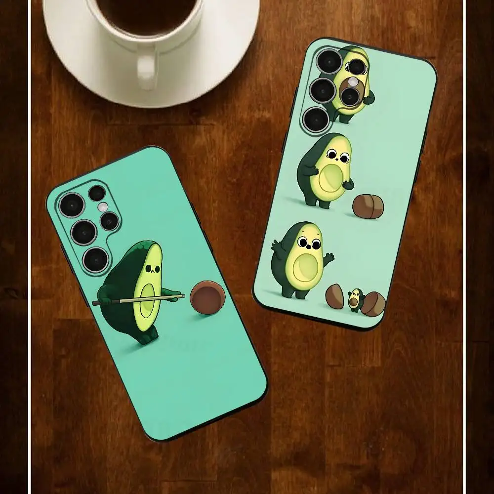

Cute Avocado Cartoon Silicone Case For Samsung S25 24 23 22 21 20 Plus Ultra 5G Lite Shockproof Cover