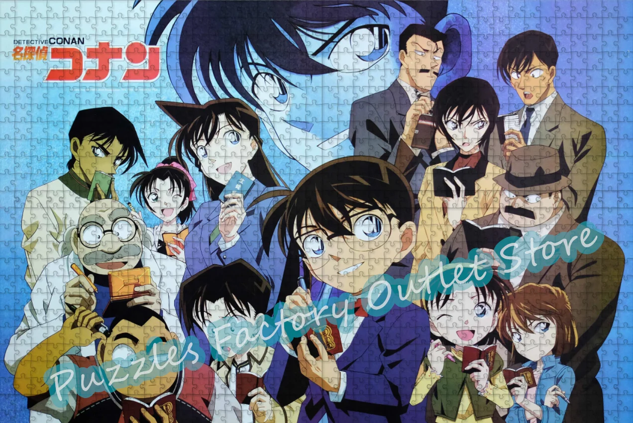 Detective Conan Puzzle 300/500/1000 Pieces Japanese Cartoon Anime Print Jigsaw Puzzle for Kids Educational Decompression Toys