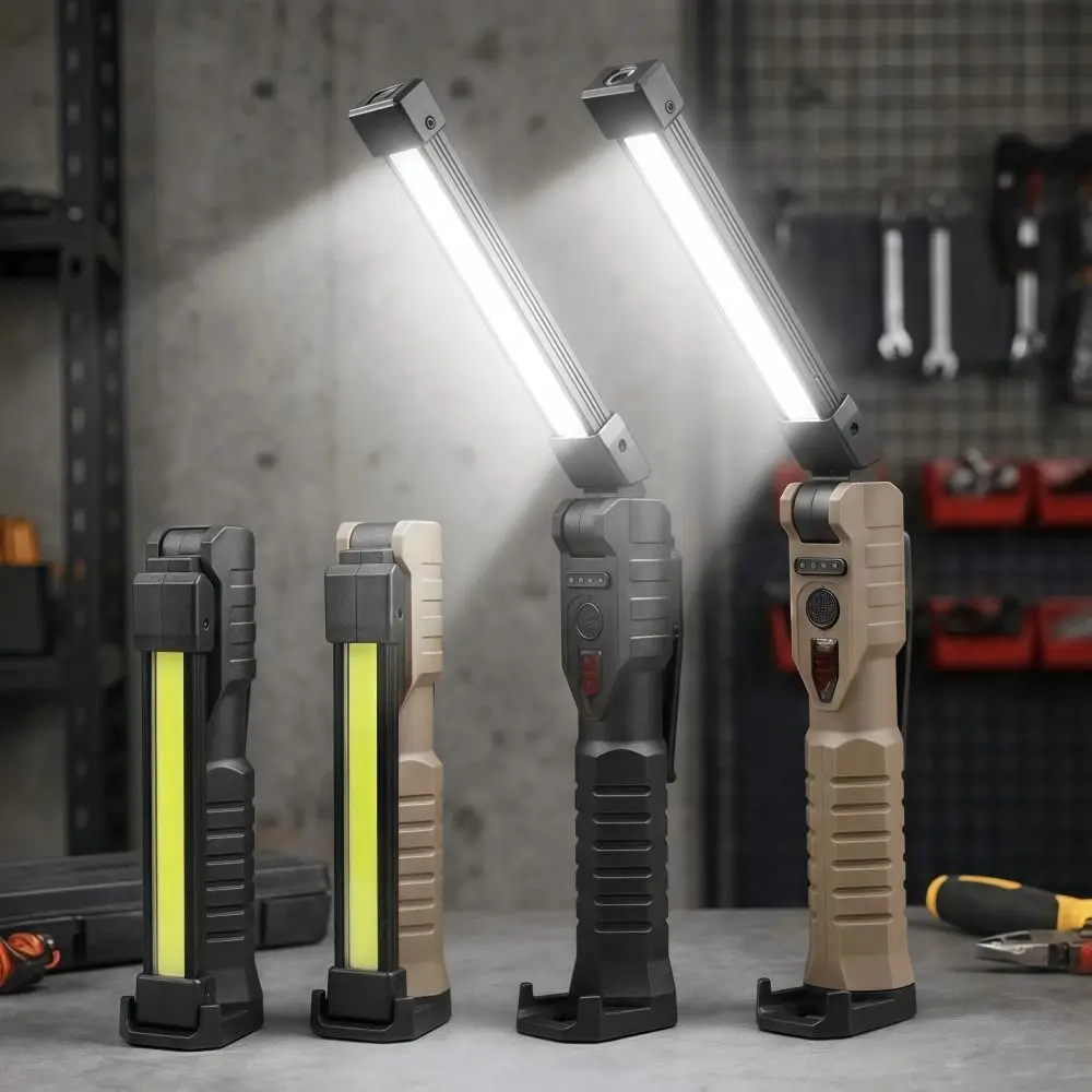 

professional Folding Work Light COB LED Magnetic Base Flashlight USB Rechargeable Metal Hook Inspection Lamp Work Lighting