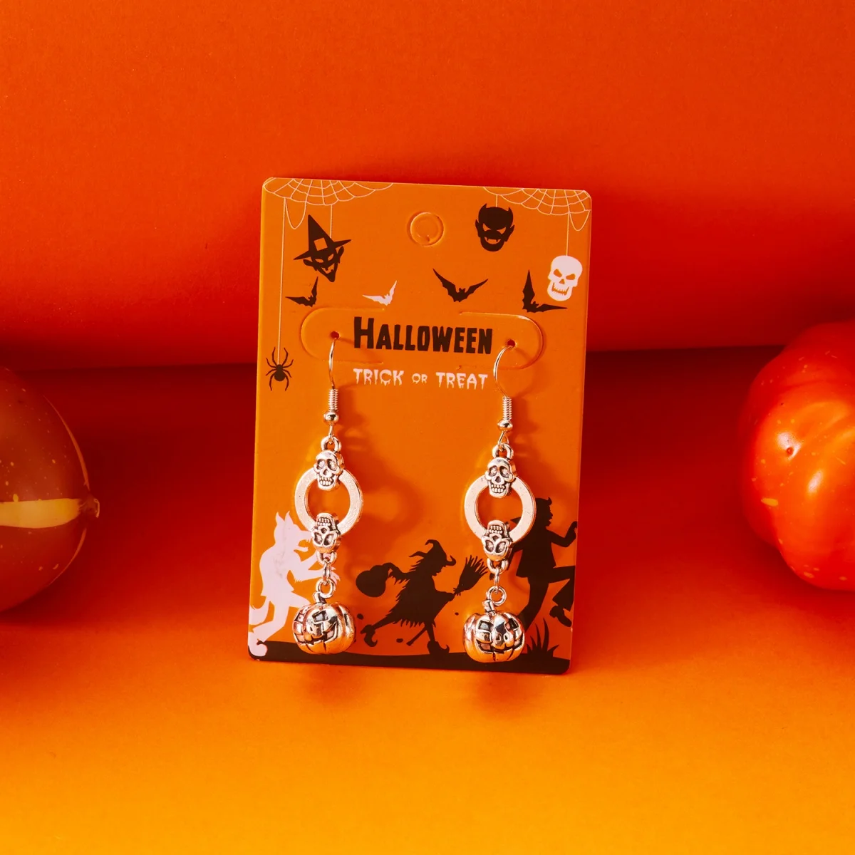 Halloween Earrings Vintage Metal Skeleton Ghost Claw Cobweb Pumpkin Spider Drop Earring For Women Men Gothic Punk Party Jewelry