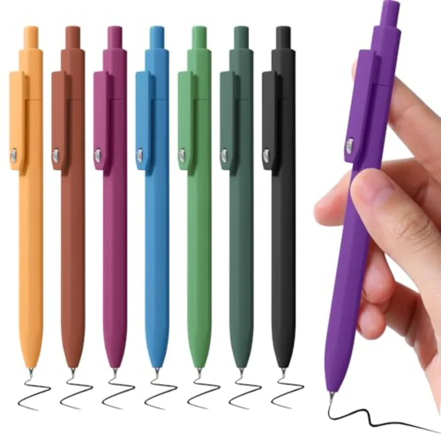 

Gel Pens, 8 Pack Fine Point Black Ink Smooth Writing Ink Pen, Retractable Quick Dry Aesthetic Cute Pens for Women Nurses School
