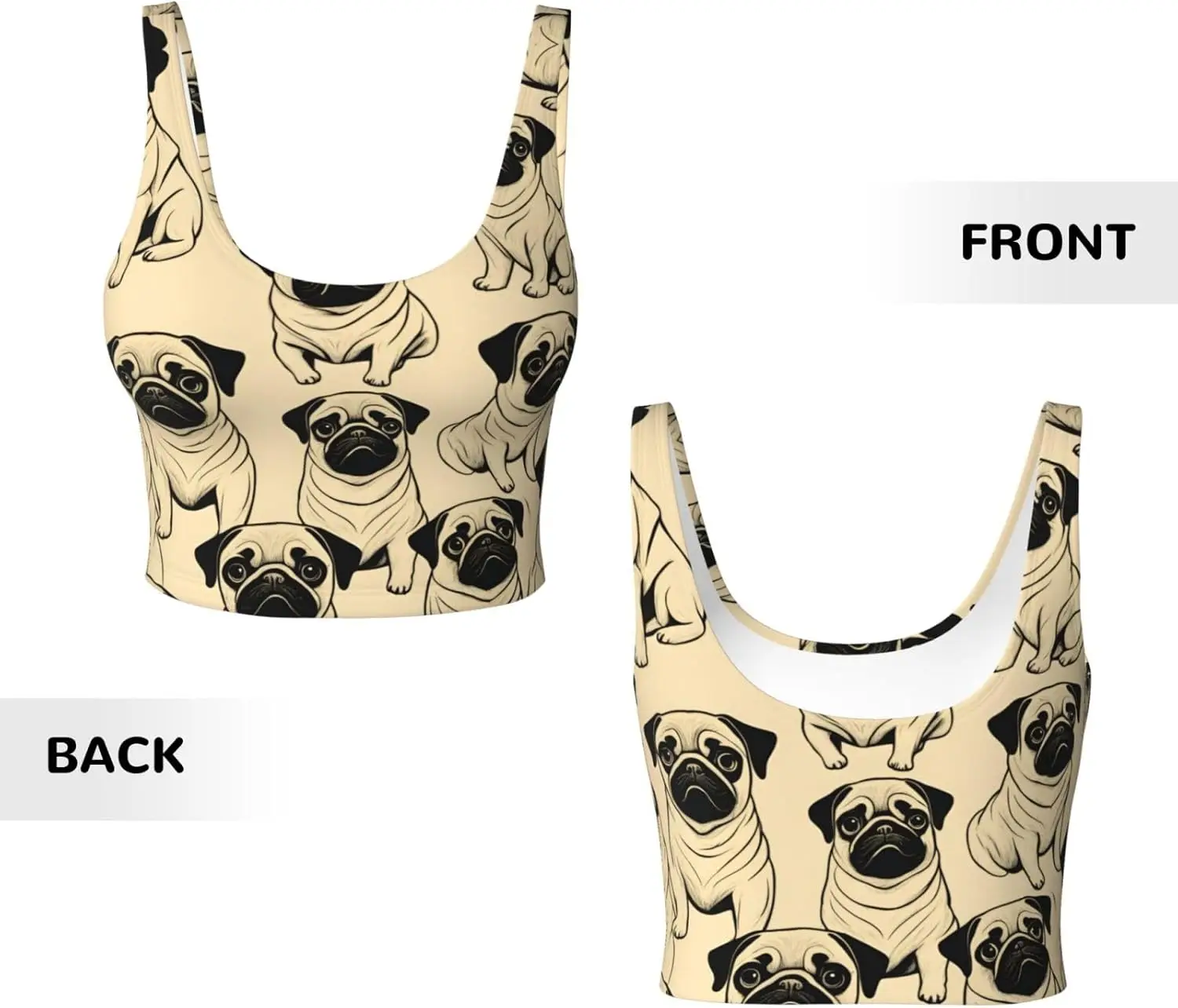 قميص بدون أكمام رياضي مطبوع عليه كلب الصلصال اللطيف للسيدات، سترة يوجا خفيفة الوزن مع حشوة قابلة للإزالة