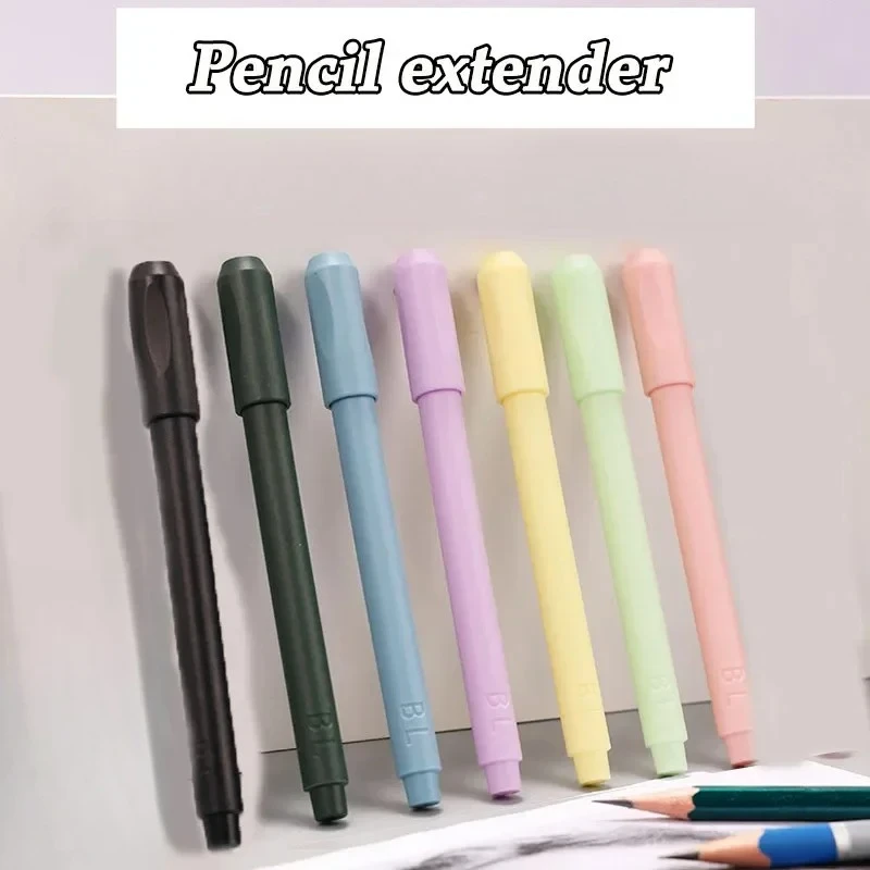 

7Pcs Random Color Creative Practical Pencil Extender Art Pen Grip Pencil Extension Art Supplies School Office Supplies