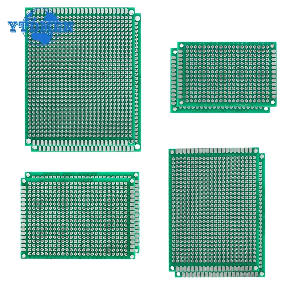 4 Sizes Universal PCB Prototype Circuit Board 4x6/5x7/6x8/7x9cm Double sided PCB Protoboard green for Soldering Project