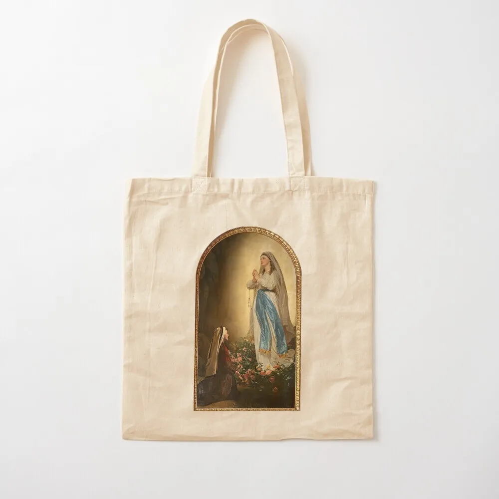 Our Lady of Lourdes (Painting by Ciseri) Tote Bag large tote bag Canvas bag for women tote woman Women's bags