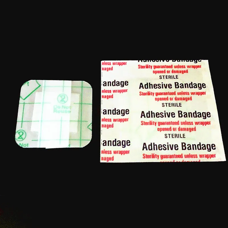 100PCS 38*38mm Transparent PU Square Band Aid Waterproof Adhesive Bandage Protective Sticker Emergency First Aid Kit