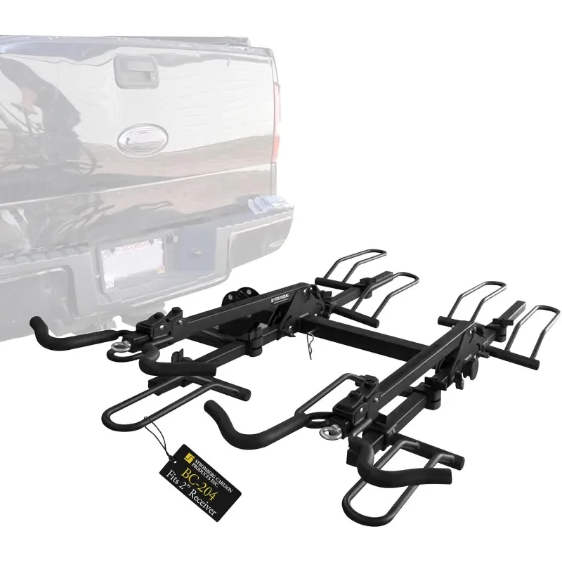 BC-204 Platform Mount Bike Rack - Folding Hitch Mount Bike Rack, Hitch Bicycle Carrier, Foldable Bike Stand Accessories