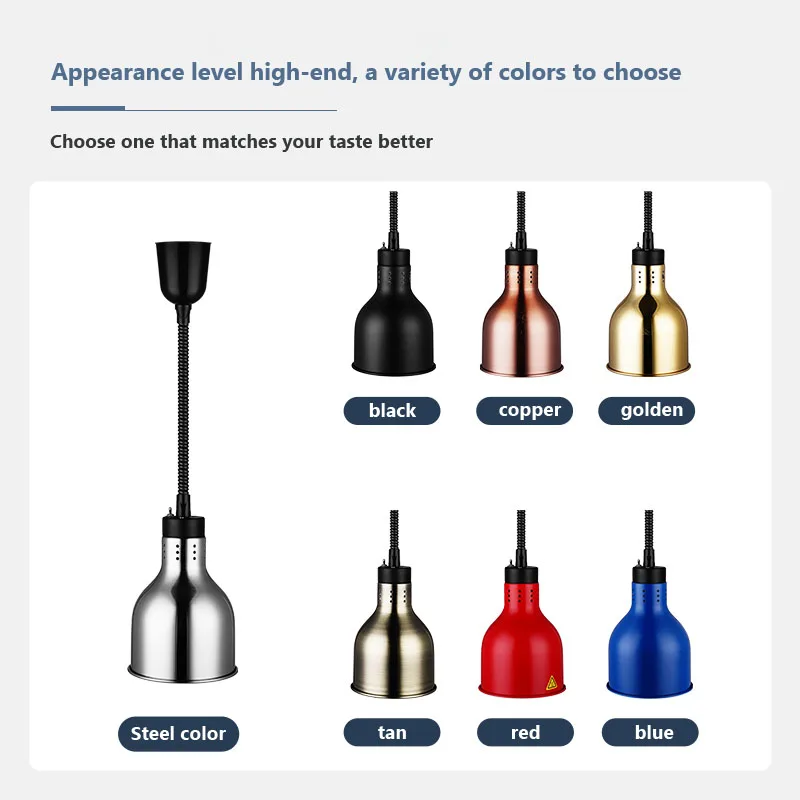 Heating Lamp 275W Electric Food Heat Preservation Pendant Light For Kitchen Restaurant Buffet Hanging Light Kitchen Fixture