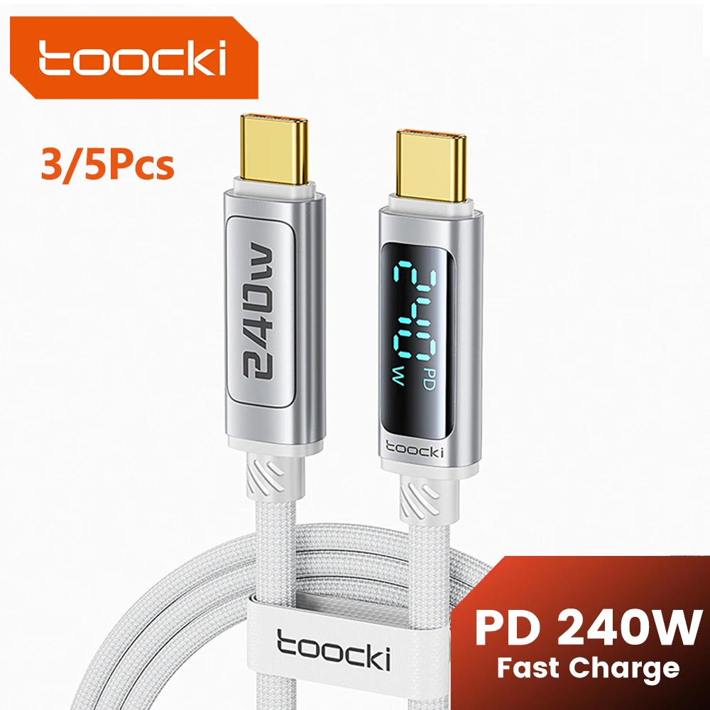 Toocki 3/5Pcs 240W USB C To Type C Cable For iPhone 15 16 17