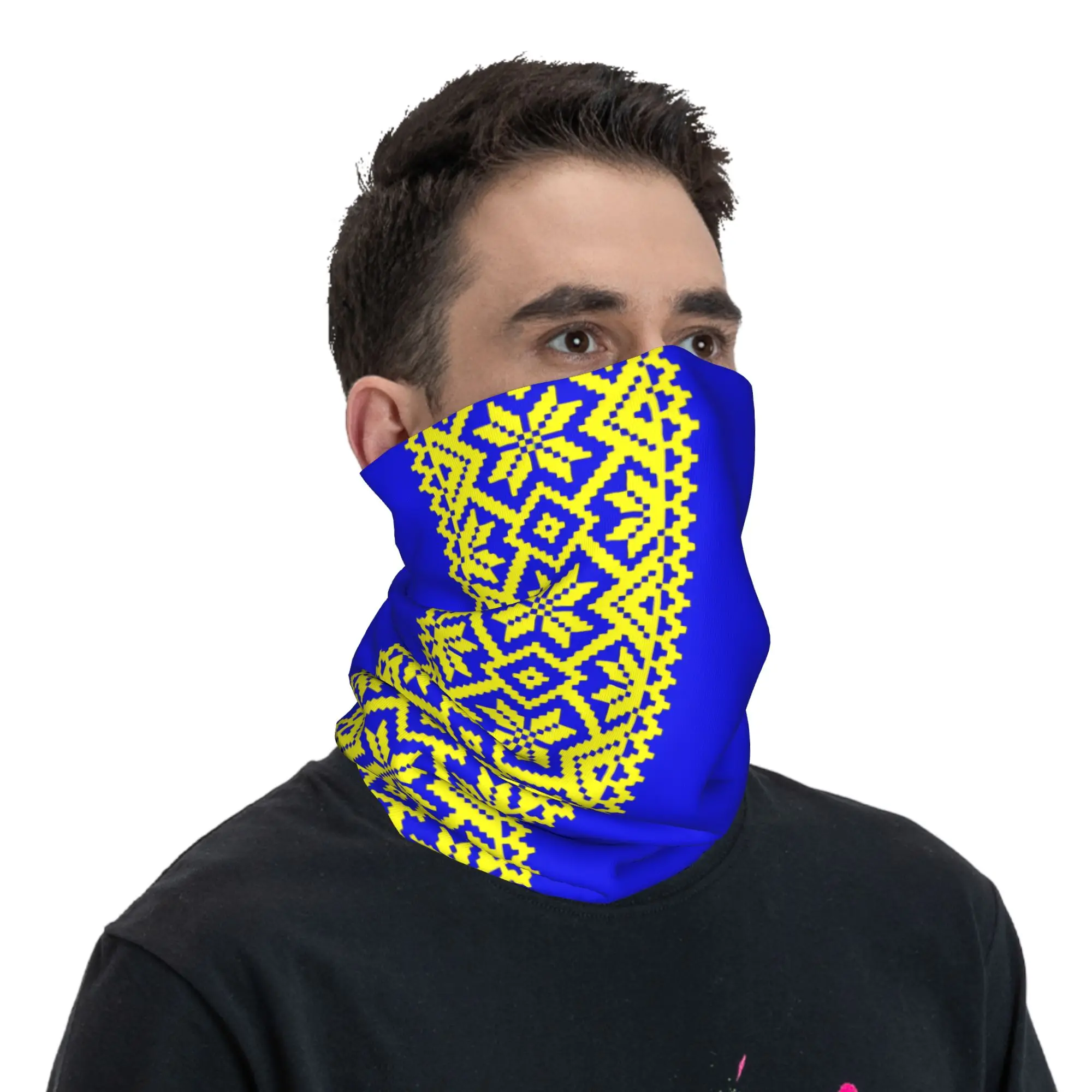 Outdoor Sport Balaclava Ukrainian Belarusian Vyshyvanka Bicycle Mask Soft Motorcycle Face Cover Mask Camping Anti-UV Neck Gaiter