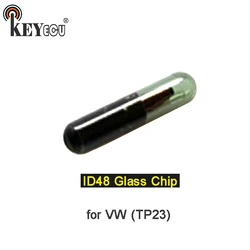 KEYECU 1x 5x 10x 30x 50x może TP23 ID48 A1 Chip szkło Transponder klucz zdalny Chip dla Volkswagen Touran Tiguan GTI Golf Beetle