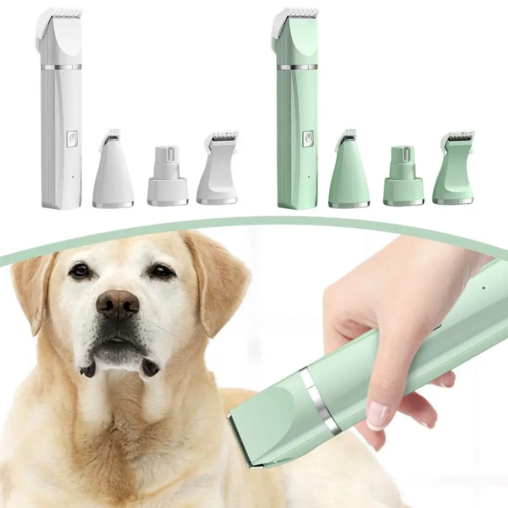 4 In 1 Pet Hair Dog Paw Fur Grooming Hair Electric Gentle Tools Pet Safe Grooming Trimmer N0o6