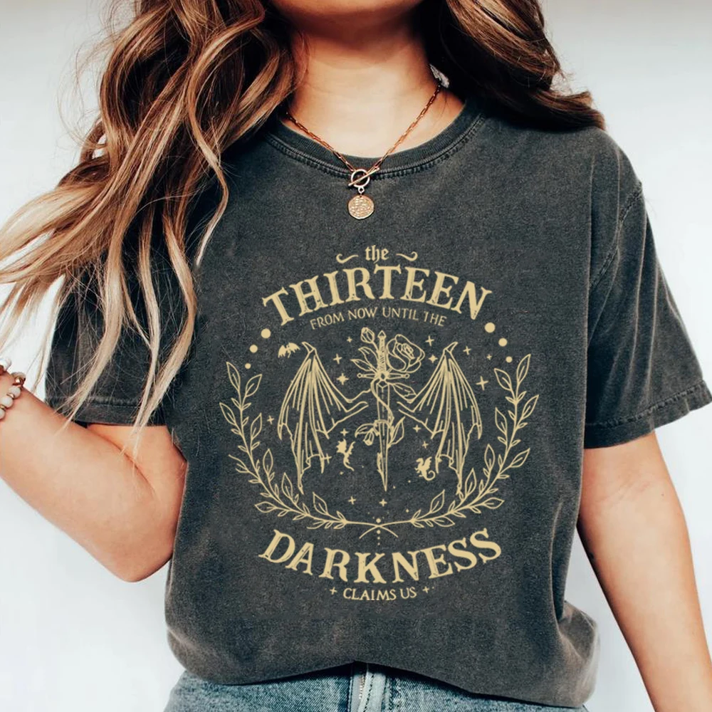 Retro The Thirteen Throne of Glass T-Shirt Fantastic Reader Tshirt From Darkness Claim Us Shirts Unisex Short Sleeves Tops