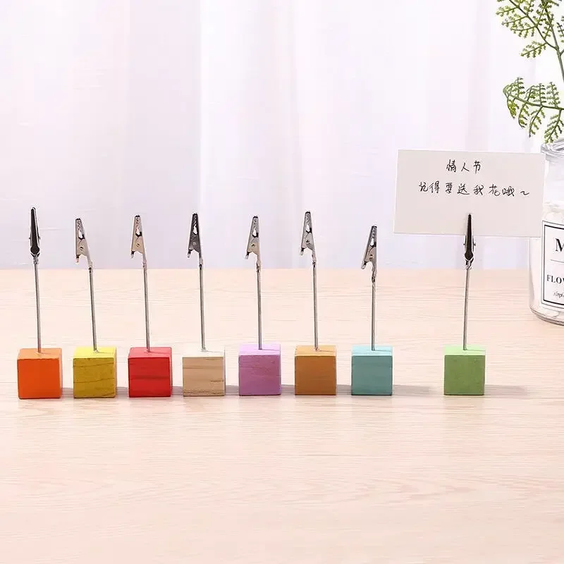 Color Cube Stand Alligator Wire Photo Clip Memo Card Holder Table Wedding Party Place Favor Note Memo Clamp Desktop Decoration