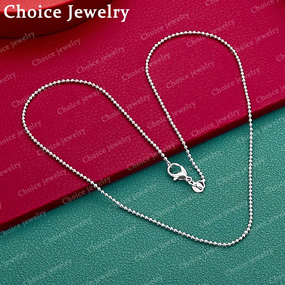 

40-75cm 925 Sterling Silver Bead Chain Necklace For Women Men Charm Trend Birthday Gifts Fashion Party Fine Jewelry
