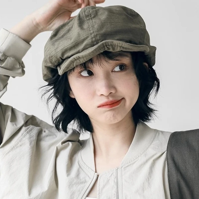 New Retro Version Beret Female Male Adjustable Japanese Literary Painter Style Hat Vintage Newsboy Cap Men Women Casual Flat Cap