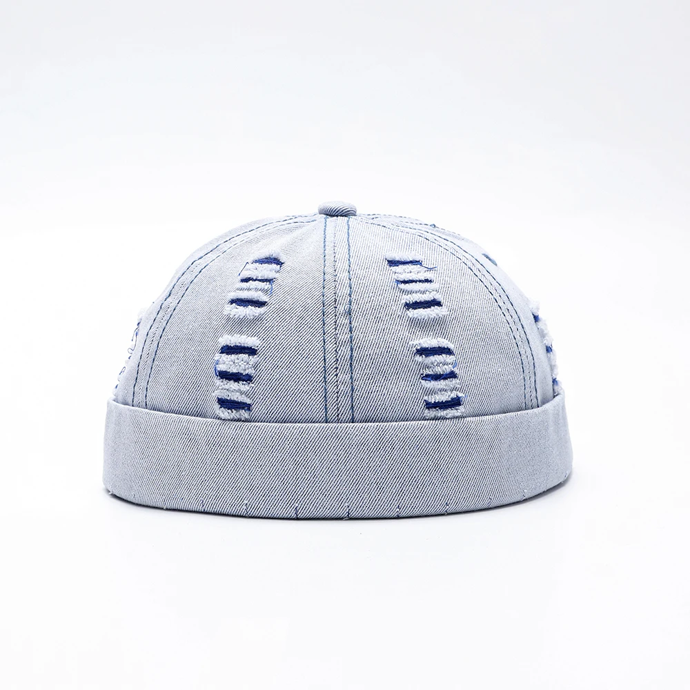 หมวกฮิปฮอปสไตล์สตรีทสำหรับผู้ชาย หมวกเดนิมทรงโดม หมวกกะลาสีสำหรับผู้หญิง ลดราคา