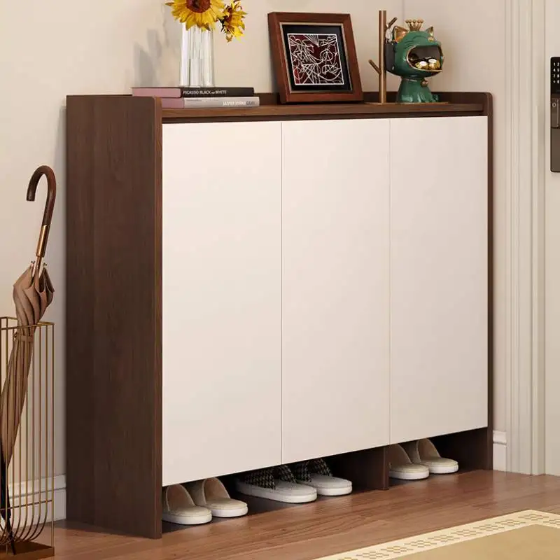 خزانة أحذية بيضاء كريمية تصميم فاخر مدخل واسع تخزين خزانة خذاء منظمات شقق أثاث Schuhregal للمنزل #4