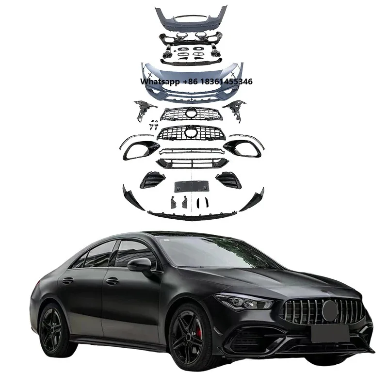 

car bumper PP material for cla w118 (2020-2021) upgraded 45 body kit grille front and rear bumper