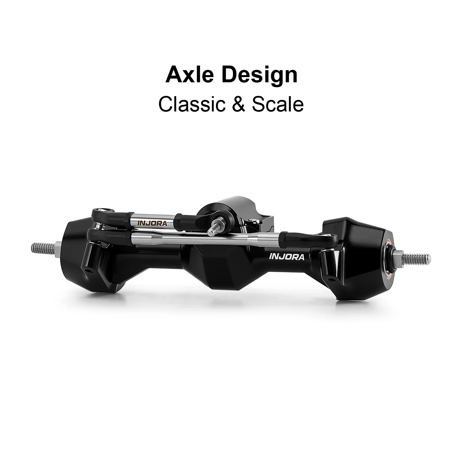 INJORA Stock Width Axles with Brass Steering Knuckles for 1/30 Axial SCX30