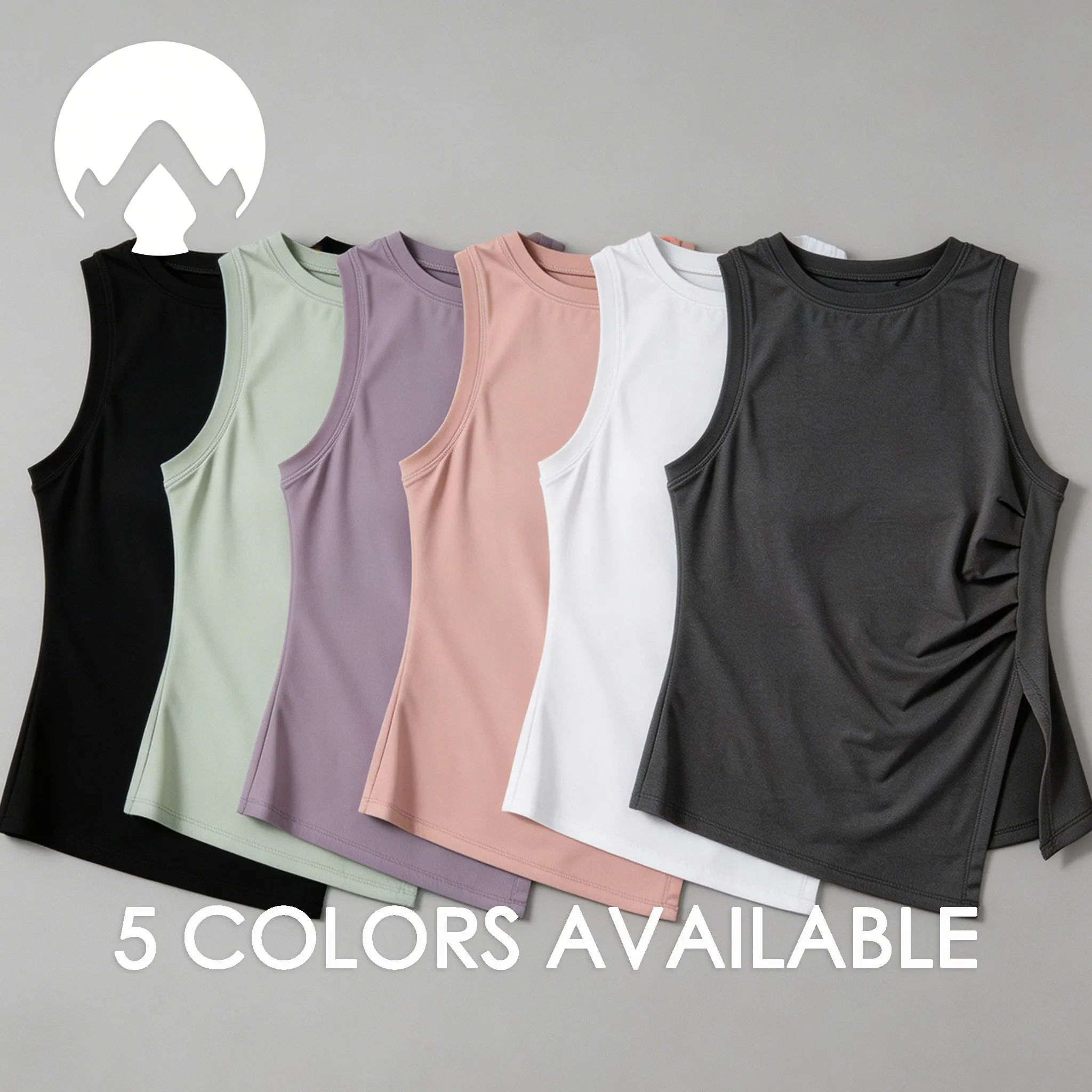 Gilet sportivo da donna con spacco, gilet corto da yoga, pilates, ad alta elasticità, per allenamento fitness, canotta traspirante, abbigliamento
