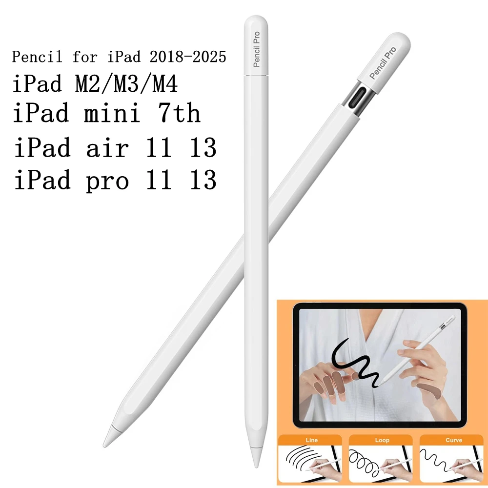 

for Funda Apple Pencil Tip for iPad 2018-2025 Tablet Stylus Pencils Pen Caneta iPad Pro 11 13 M2 M3 M4 Mini 7th Touch Screen Pen