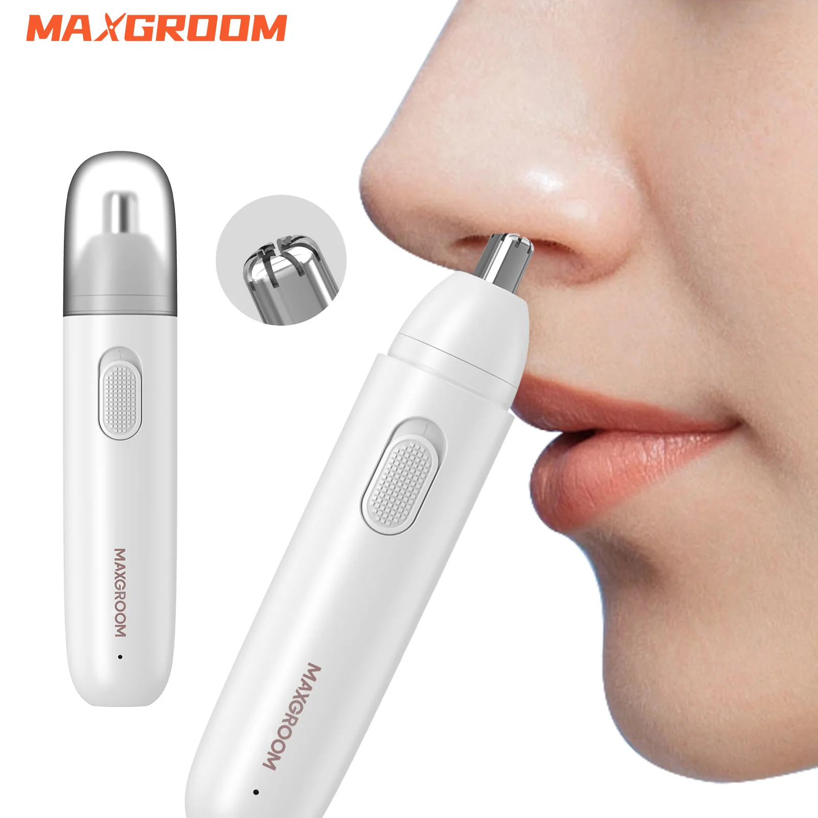 MAXGROOM USB Rechargeable Electric Nose Hair Clipper For Women Washable Head Nose Hair Trimmer For Men and Women