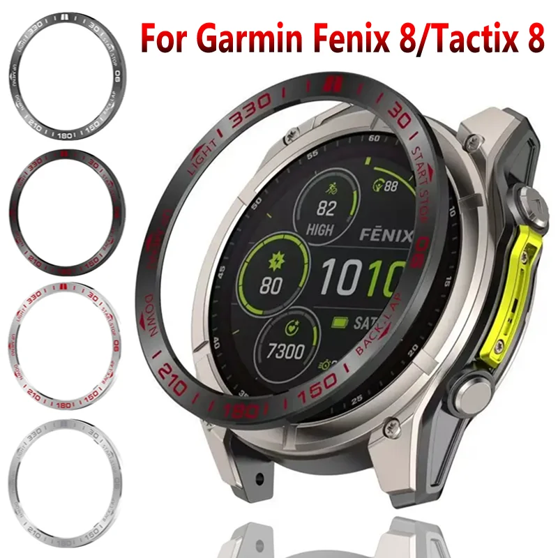 Metallrahmenring für Garmin Fenix 8 43/47/51mm Zeit-/Geschwindigkeitsskala-Rahmen, stoßfester Schutzring für Garmin Tactix 8 47/51mm