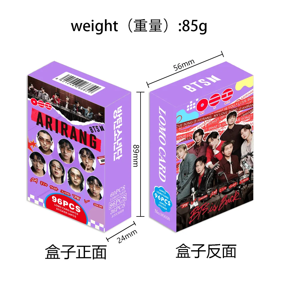 2026 HOT KPOP BTS ARIRANG 96PCS Lomo Cards Stickers Set Bangtan Boys HD Photocards Collection Postcards Fans Gift Idol Merch - view 5