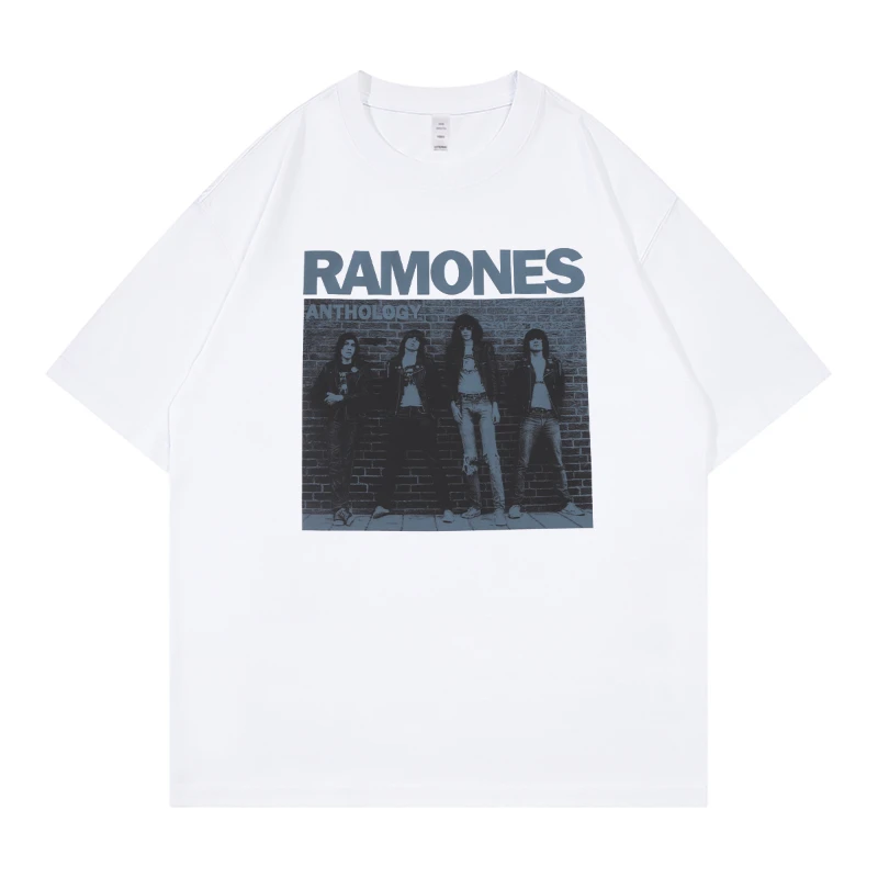 Ramones Print T-shirt Men Women Cotton Hip Hop Oversized Tshirt Short Sleeve T Shirt Streetwear Tops Tee