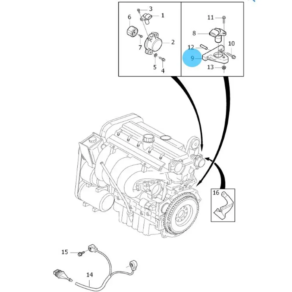 30637802 ボルボ S80 XC90 カムシャフトセンサーブラケット 2.9L-L6 点火カムシャフトセンサーブラケット 2000 2001 2002 2003 2004 2005 2006