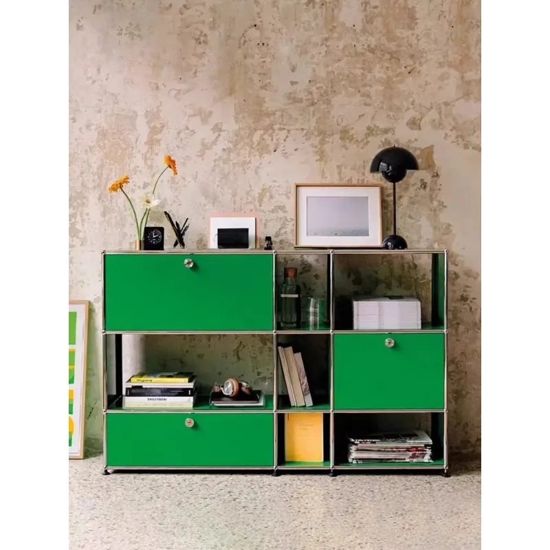 Modular combined cabinet integrated against the wall to enter the home Stainless steel dining side storage cabinet
