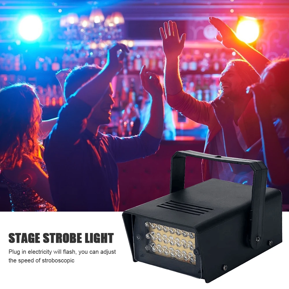 LED White Adjustable Speed DJ Disco Strobe Lights Remote Control Flash Dance Hall KTV Party Wedding Holiday Stage Lighting