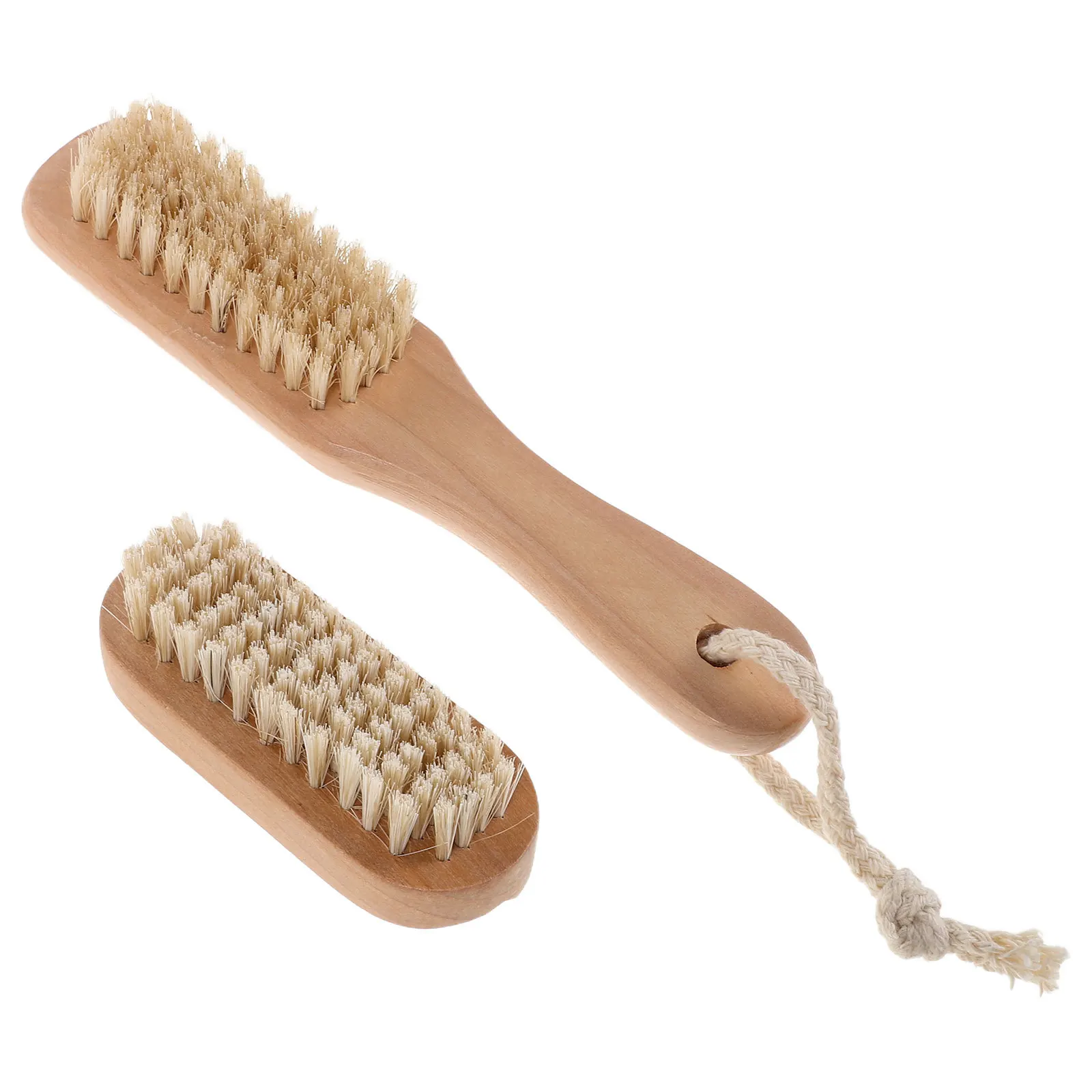 

1 Set Nail Brush Wooden Scrub For Toes Fingernails Heavy Duty Bristle Pumice Stone Hand Foot Care Shower Use Foot Scrubber Nail