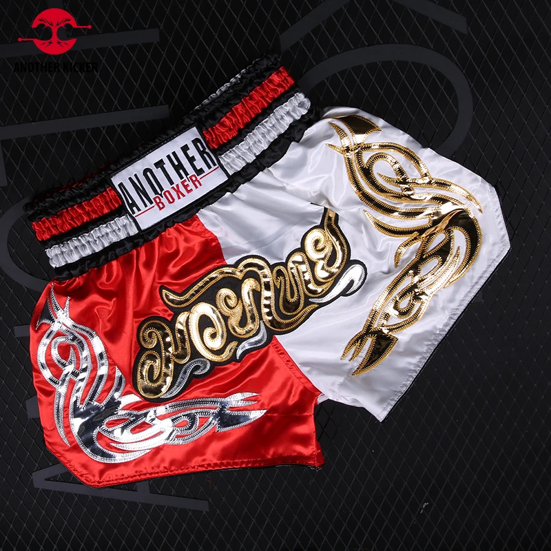 Muay Thai Pants Embroidery Thai Boxing Shorts Men Women Child Martial Arts Grappling Fight Kickboxing Muaythai Training Shorts